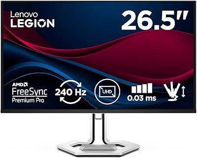 Lenovo Legion Pro 27UD-10 | 27″ UHD OLED Gaming Monitor | 3840×2160 | 16:9 | 240Hz | 0.03ms Reaktionszeit | USB-C | DispleyPort | HDMI | USB-A | 3-seitig-Panel | TÜV Schutz | Standfuß Weiss | 6.3 kg