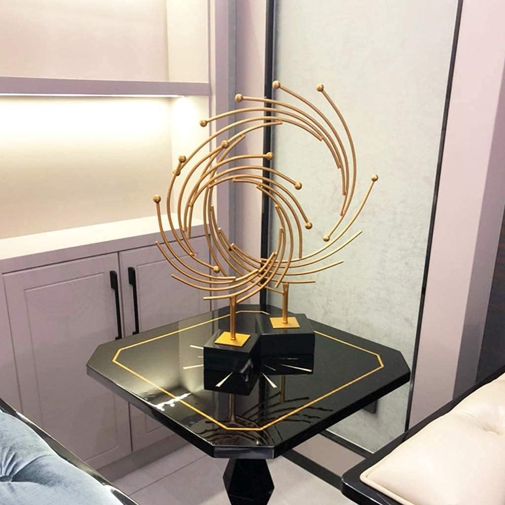Decorative Ornaments Light Living Room Entrance Metal Abstract Art Decoration Model Room Crafts Decoration Desktop Decor (Color : Gold),Gold