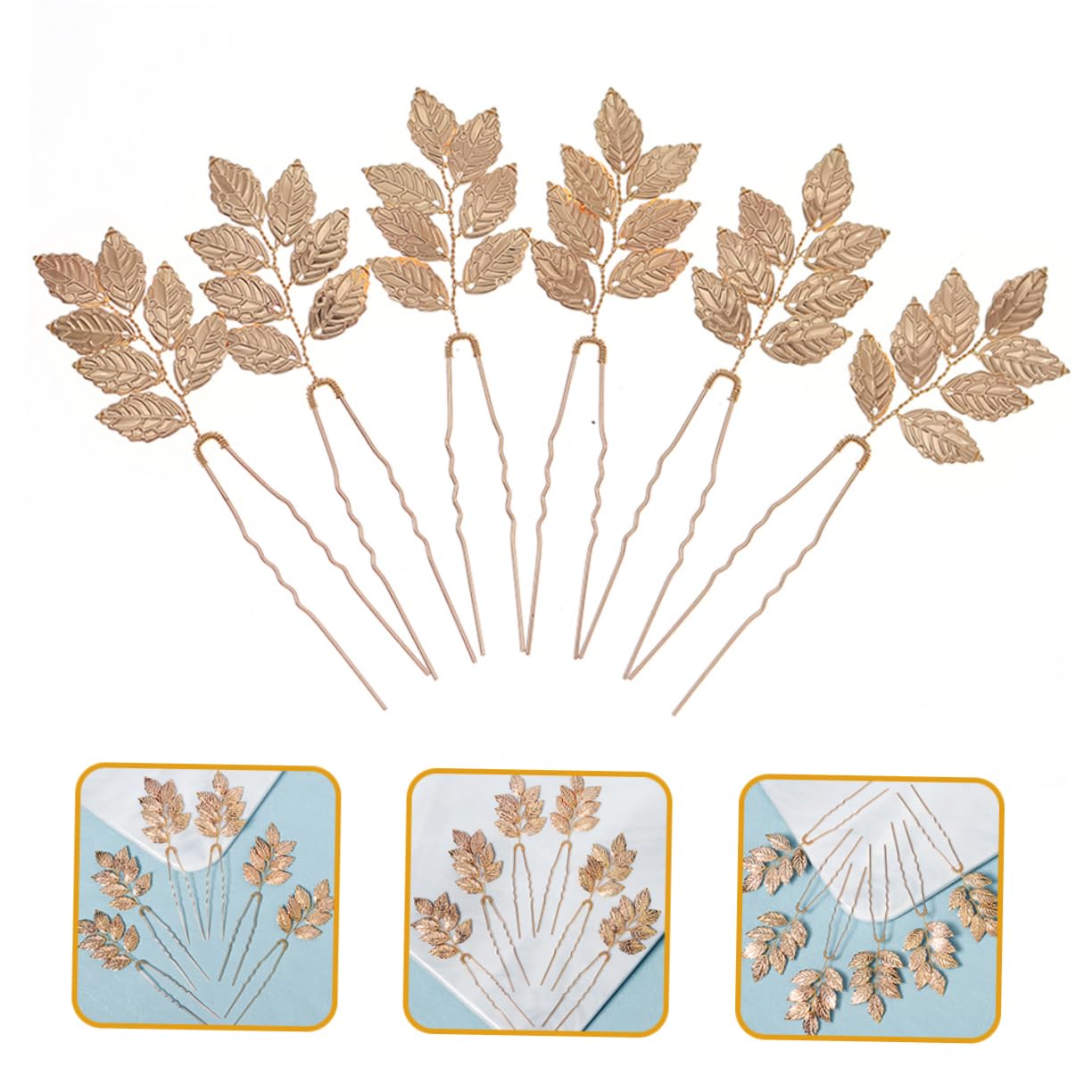 FRCOLOR Stück Blattstecklinge Hochzeit Haarschmuck Für Bräute Blatt Haarnadel Goldene Haarnadel Hochzeitskopfschmuck Für Die Braut Hochzeit Stirnbänder Für Frauen Haarschmuck Für