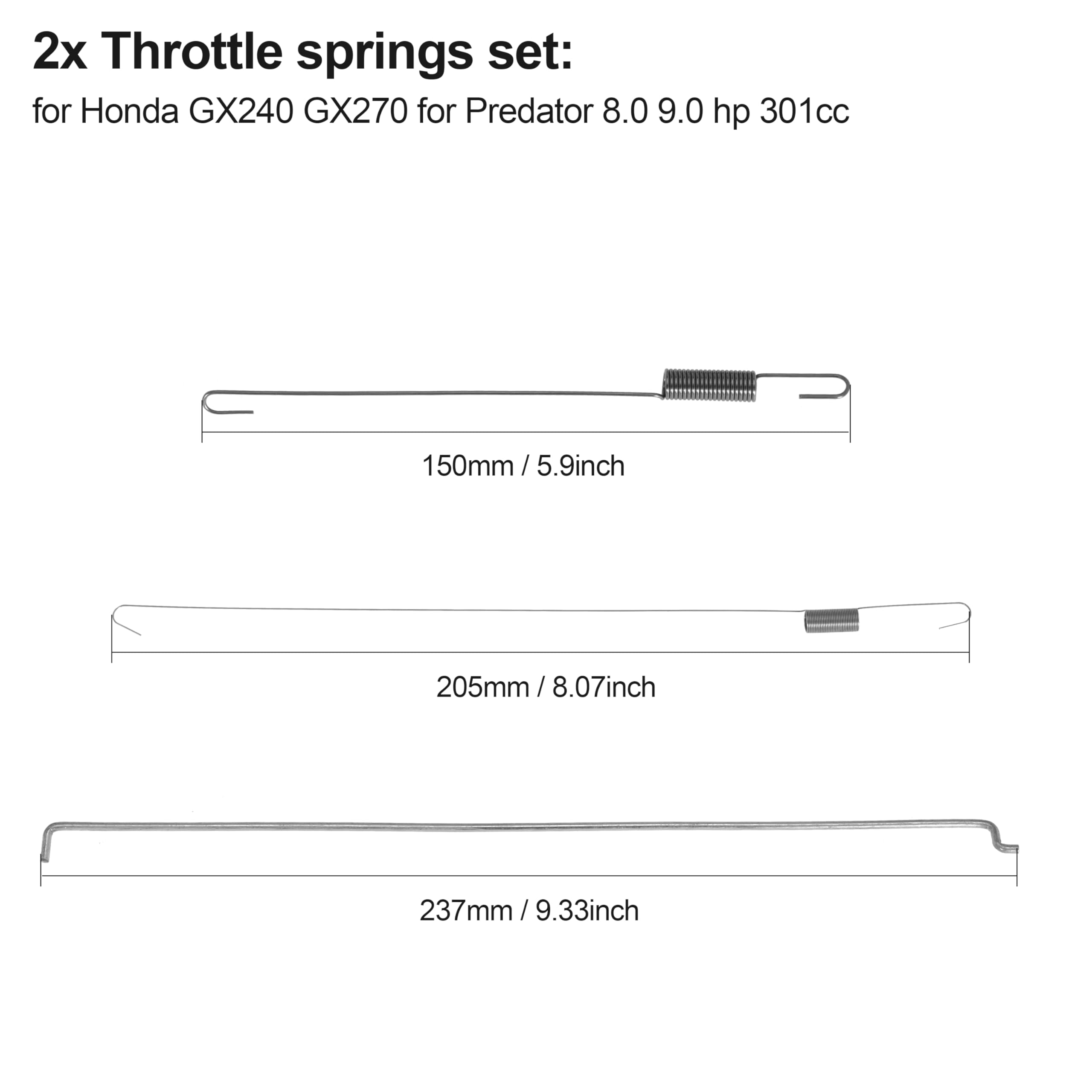 Deridi Throttle Springs Assortment Throttle Return Springs Linkage Kit Speed Control Springs Throttle Rod for Honda for Lawn Mower Engines