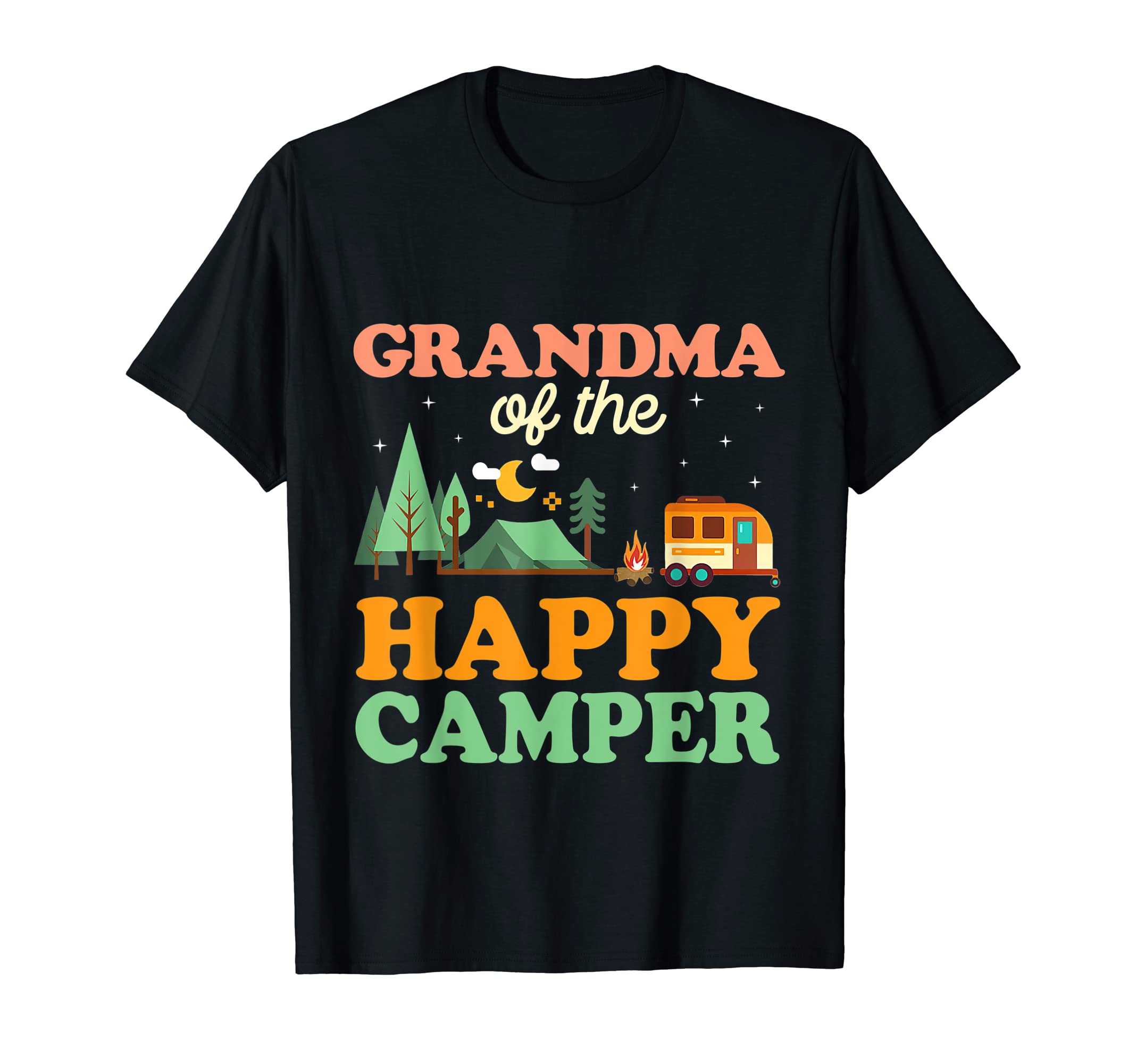 Grandma Of The Happy Camper Women 1st Bday Camping Trip T-Shirt