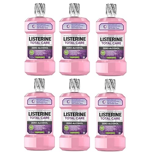 Johnson Listerine Total Care Zero Mouthwash, Alcohol Free, Fresh Mint, 1 L (Pack of 6)