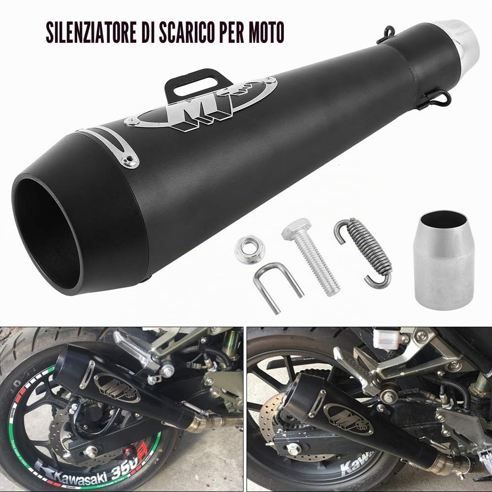 Silenziatore di scarico moto scooter diametro 38-51 mm, tubo di silenziatore rimovibile GP in fibra di carbonio