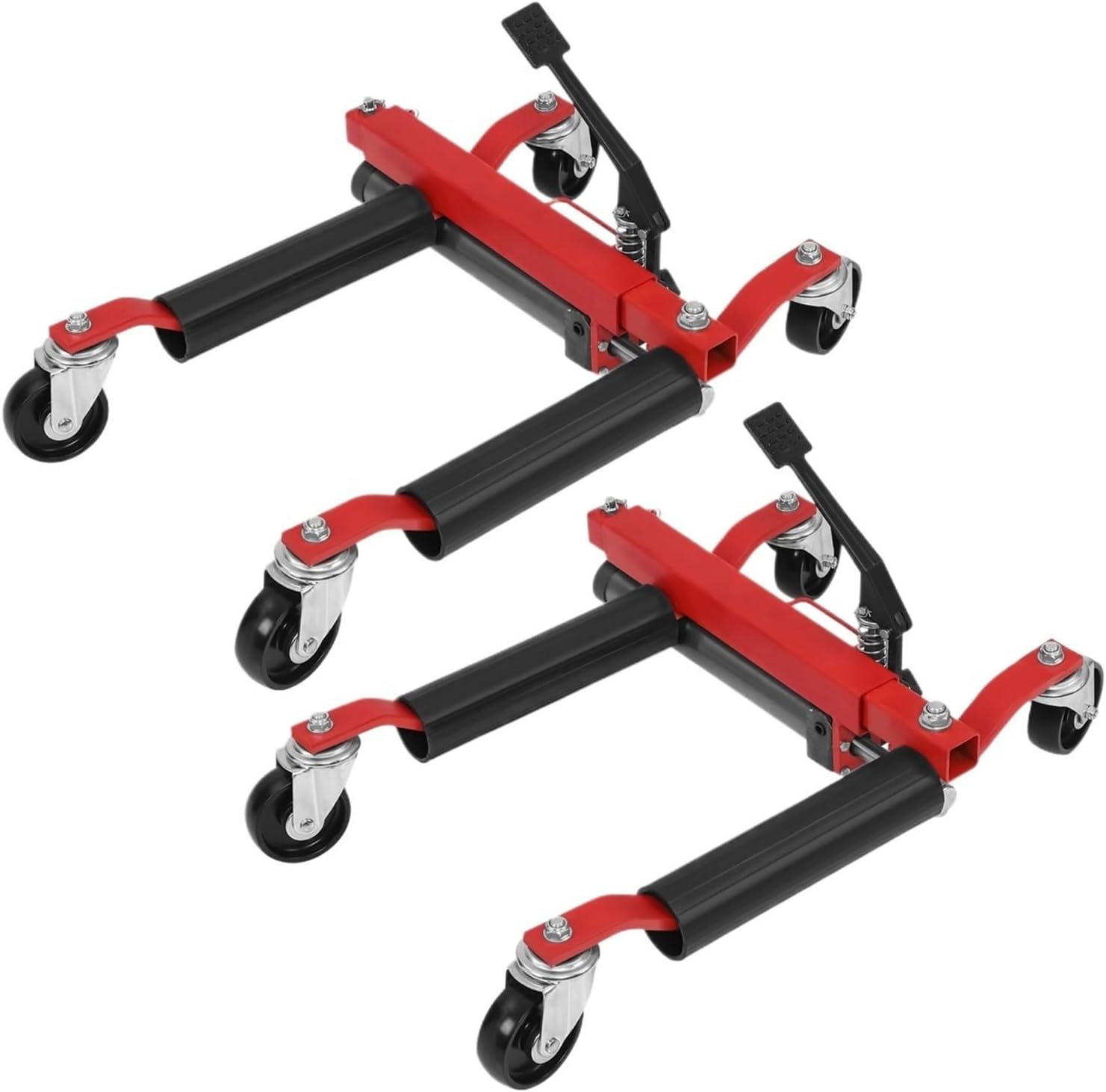 Tire Repair Tools 2Pcs 1500lbs Wheel Dolly Car Skates Mechanic Vehicle Positioning Tire Jack Ratcheting Pedal Lift Car Wheel Dolly Heavy Duty
