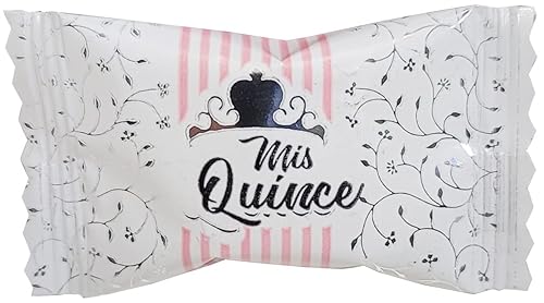 Pimientas temáticas de quinceañera, 100 unidades envueltas individualmente, mentas a granel para regalos de fiesta de cumpleaños y bolsas de dulces