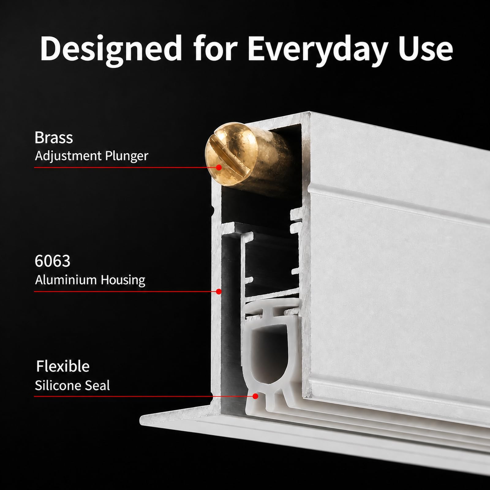 Paraspifferi Porta Automatico Sollevabile,Guarnizioni Automatiche Sottoporta,Paraspifferi Automatico,Regolabile E Fonoisolante,per Uffici,Hotel E Ingressi Commerciali