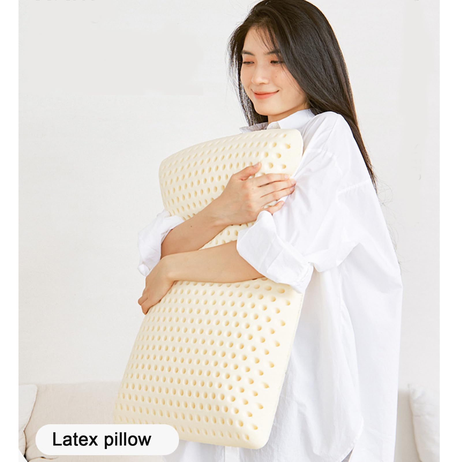 Almohada Latex, Almohada de látex Natural, Almohada Cervical de Espuma Viscoelástica Ergonómica, para Dormir De Lado,40x70cm（15.7x27.6in）