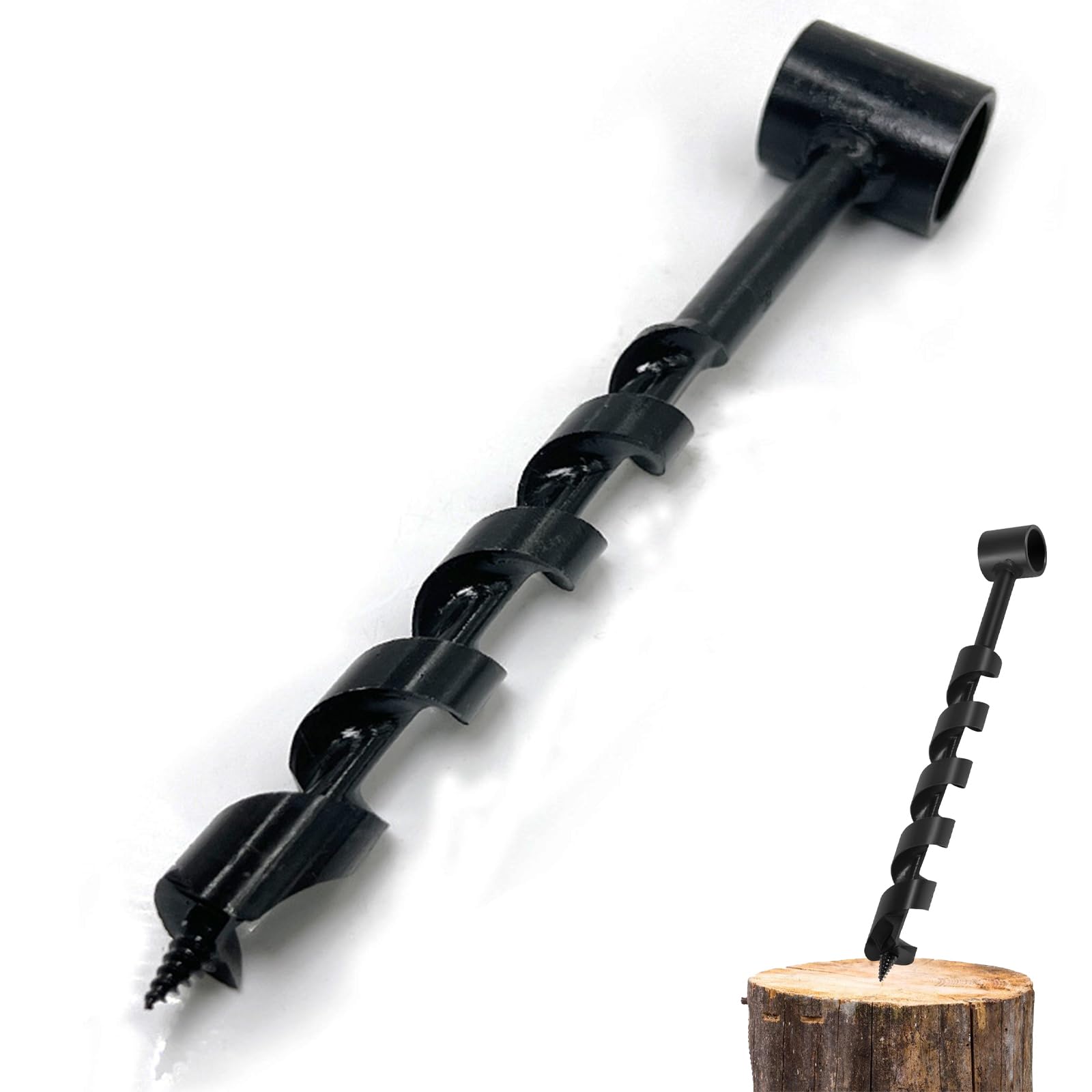 Taladro de Mano, Broca Manual para Madera Broca de Barrena, Taladro de Sinfín Manual,Herramientas de Supervivencia, Portátil, Herramientas de Supervivencia de Camping, 10 x 260 mm