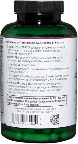Miniatura 3 de Vitanica, Senior Symmetry, multivitaminas y minerales de 65 años en adelante, vegano, 180 cápsulas