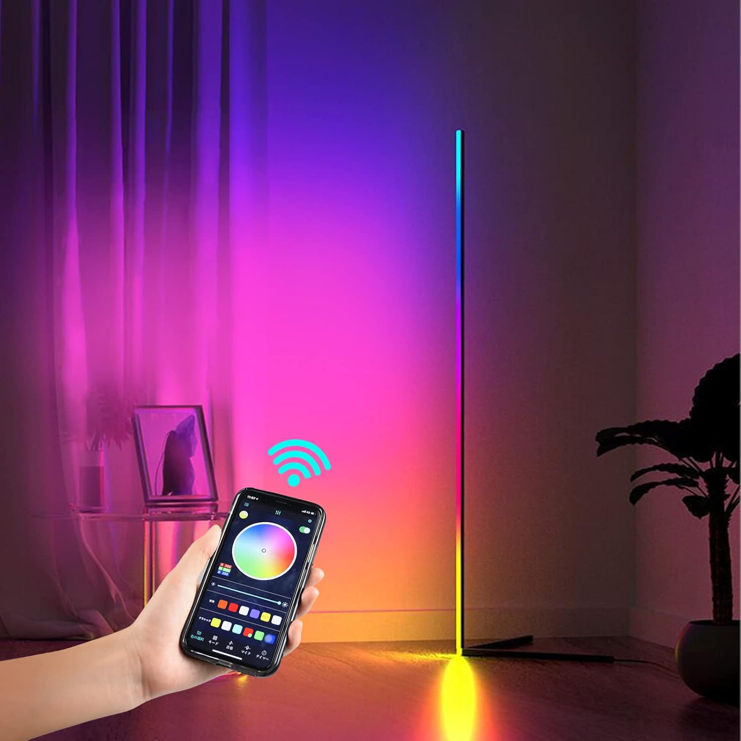 Amazon.co.jp Gmani 【Amazon 限定ブランド】ledライト フロアライト RGB雰囲気ランプ 1600万色 無段階