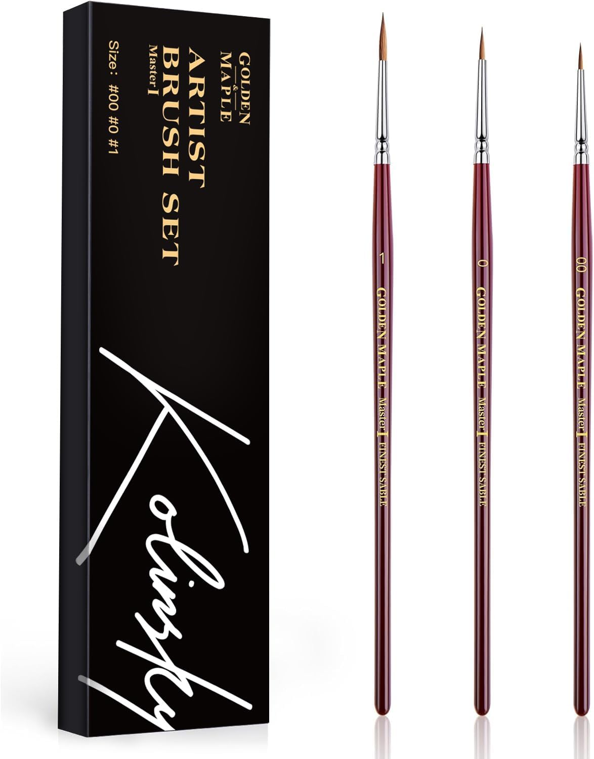 Kolinsky Sable Miniature Paint Brushes Professional Detail Paint Brushes, Gol...