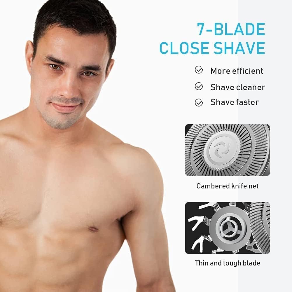 Rasoio elettrico per gli uomini, 5 in 1 Rasoio elettrico per gli uomini 7D Floating Cutter Head USB Ricaricabile Rotary Shaver Smart Multifunzionale Grooming Kit