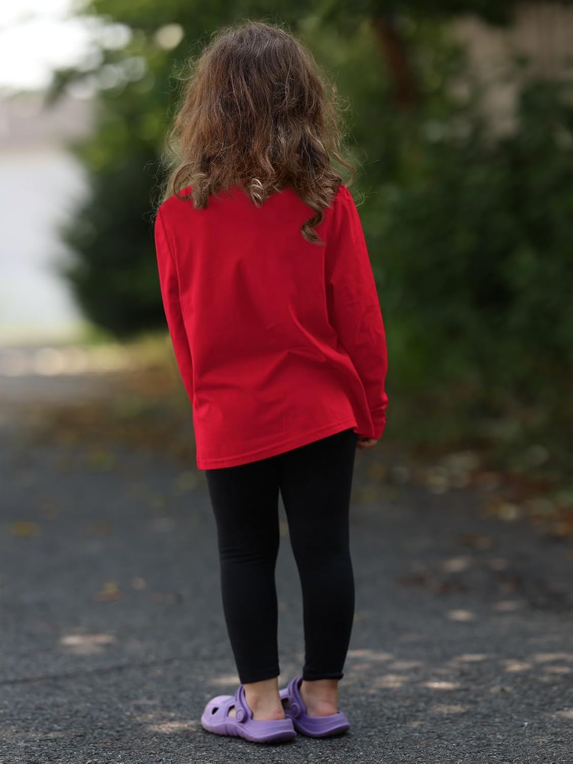 Haloumoning Toddler Girls Ruffle Heart T-Shirts Baby Kids Cute Long Sleeve Top Tees 3-10 Years - Image 4