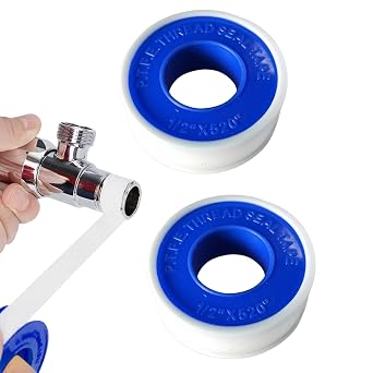 PTFE Pipe Slealant Seal Teflon Tape, Plumbers Tape,Waterproof Plumbers Plumbing White 12mm x 10m 2 Pack