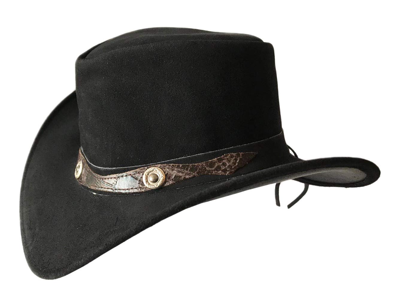 BRANDSLOCK Sombrero de Estilo Vaquero Australiano de ala Ancha de Estilo para Hombre
