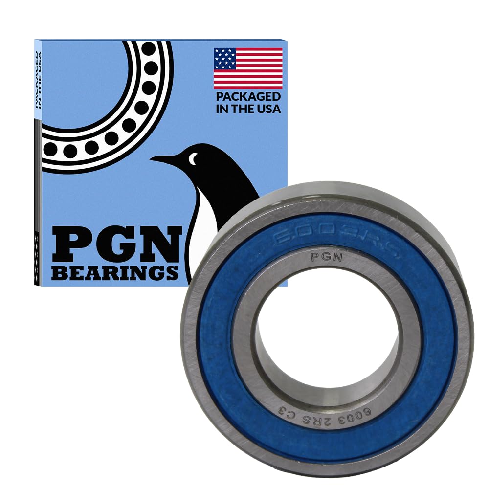 PGN Bearings 50-pack 6003-2RS Chrome Steel Sealed Ball Bearings