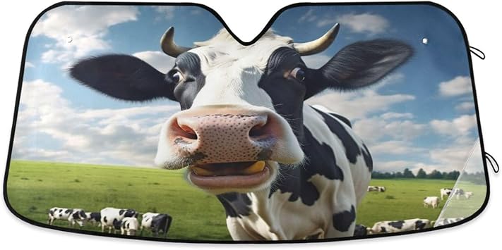 Kigai Cows Windshield Sun Shade for Car UV Reflector Auto Front Window Sunshade Visor Shield Cover and Keep Your Vehicle Cool53 * 23.5inch