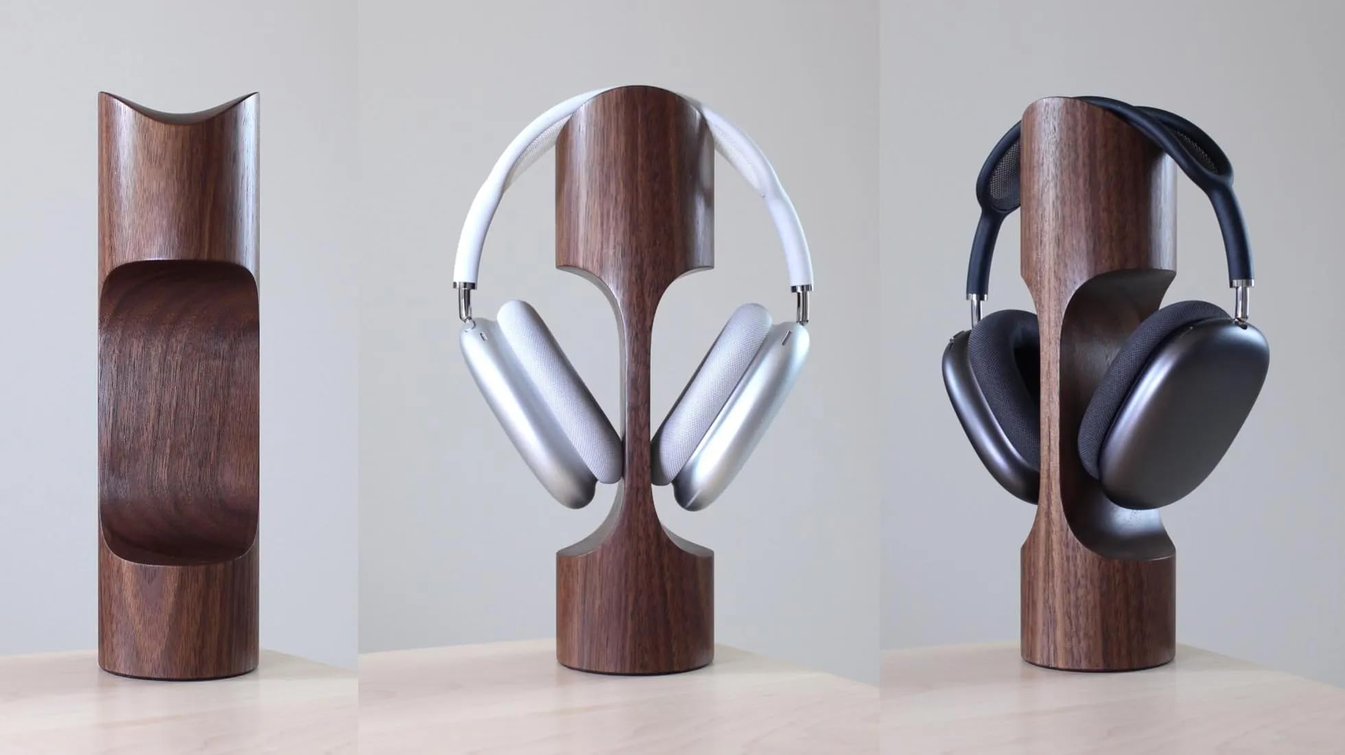 Wooden Headphone Stand for Desk, Solid Wood Headset Holder, Tabletop Headphone Stand for Over-Ear Headphones, Home Office Gaming Setup-image-5