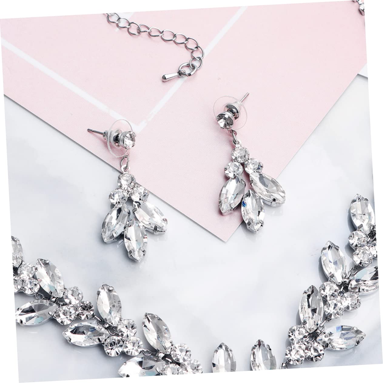 Healeved Collar y Pendientes de Joyería para Novias Conjunto de Accesorios para Novia