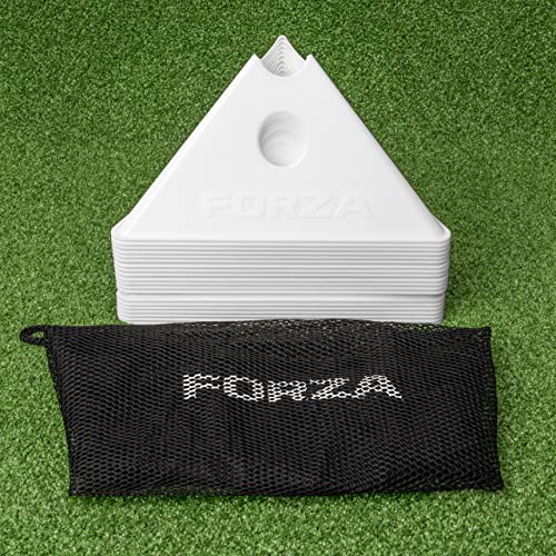 FORZA Jumbo Tri Training SuperCones - Fluro Colours | Qty 20 - Carry Bag Included (White)