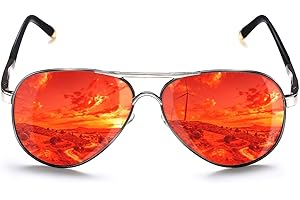 Polarized Aviator Red Mirror Sunglasses