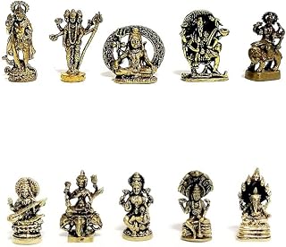 10 p/Set Thai Mini Brass Great Hindu Gods Goddess Figure Amulet OM Gift Collectible