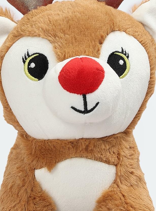 Image of Babique Raindeer Stuffed Plush Animal | Teddy Bear Soft Toy |Ideal for Birthdays & Special Occasions Girls /Boys, Baby Kids -Brown, 28Cm