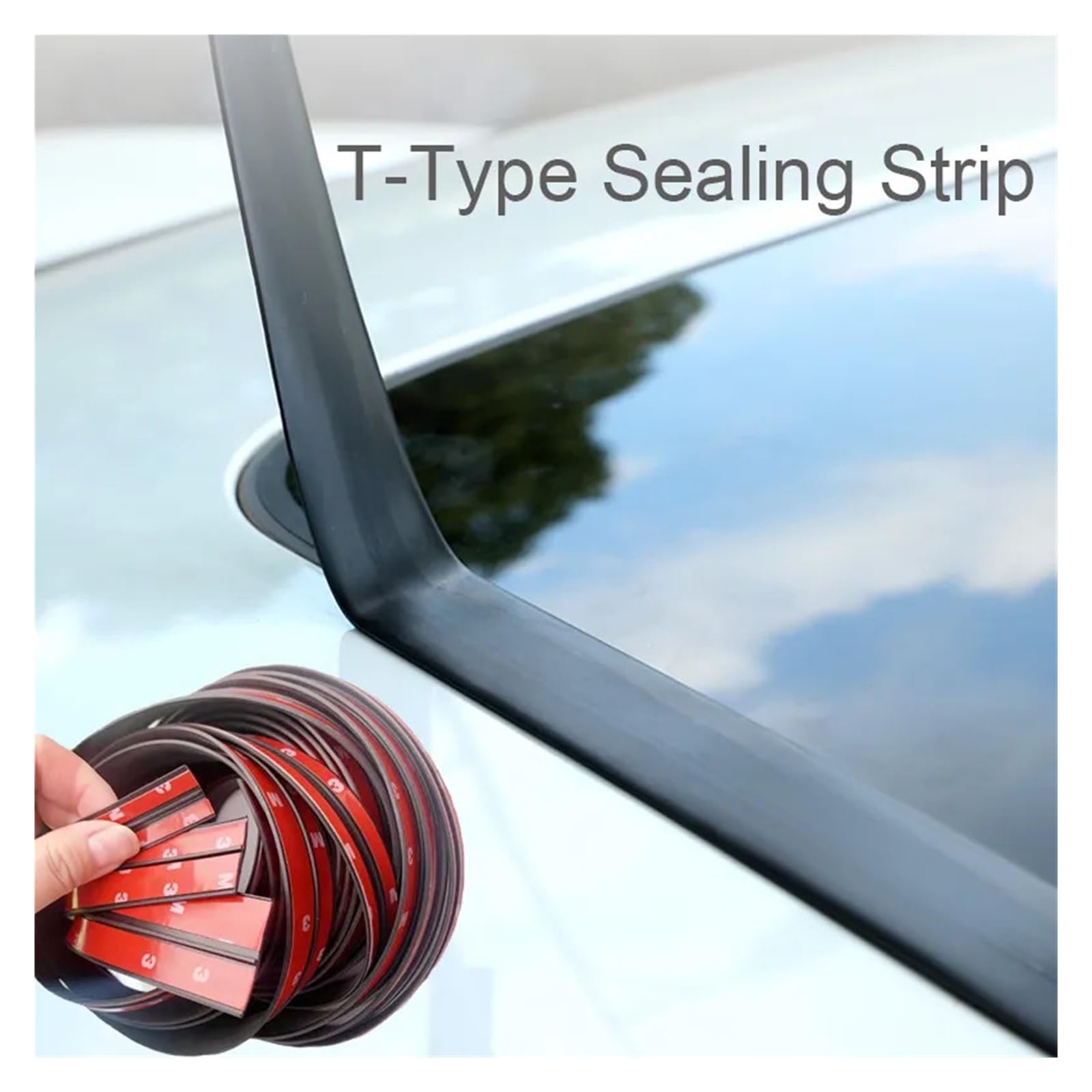 Muzhen Store 14/19/30mm Rubber Auto Afdichtingen Rand Afdichting Strips Auto Dak Voorruit Kit Protector Venster Afdichting strips Geluidsisolatie Tape (Color : 19mm
