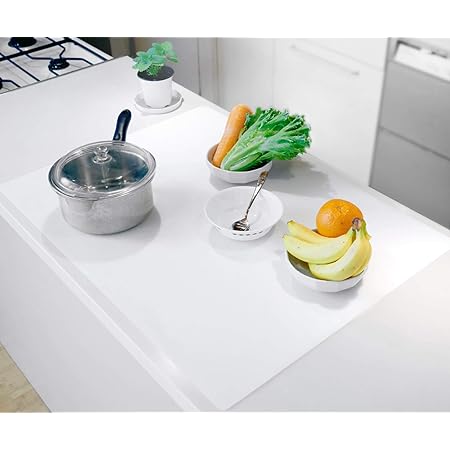 Amazon Utiel シリコンマット 80 60 厚さ2 大判 キッチン 調理台 保護マット 保護シート 滑り止め 耐熱 衝撃吸収 吸音 ホワイト クッキングマット オンライン通販