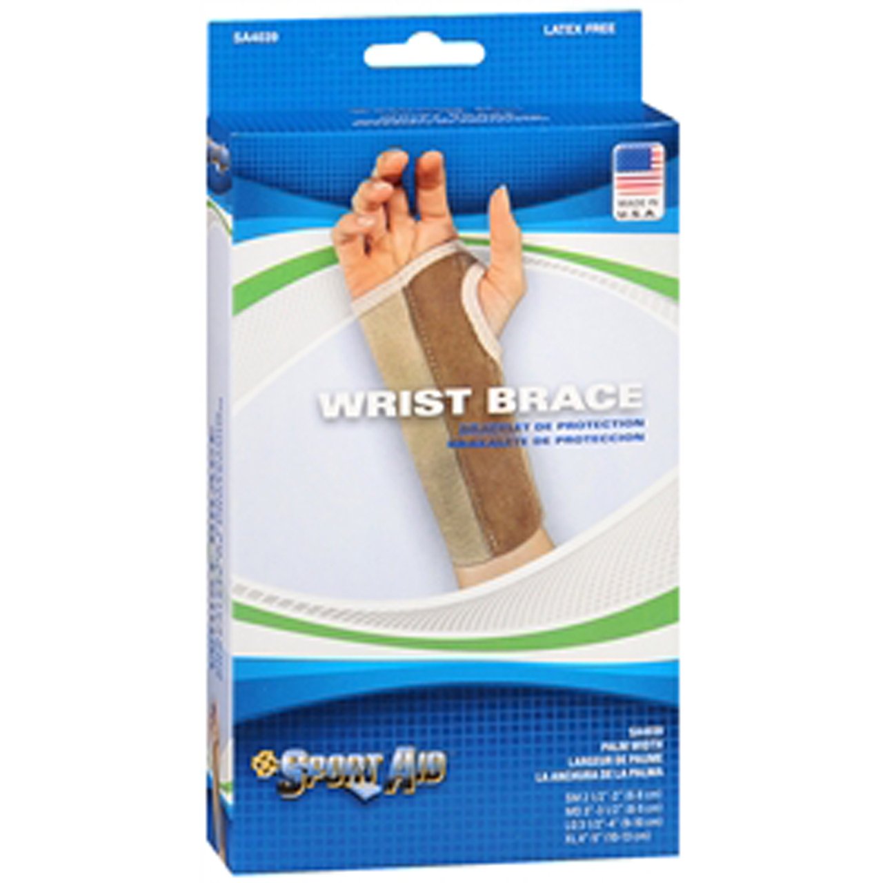 Sportaid Wrist Brace Palm Stay, Beige, Left, Large - 1 ea