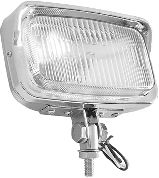 Vintage Motorcycle Square Headlight Retro Headlamp Front Light Lamp w/Clear Glass Lens & Visor For Harley Cruiser Bobber Chopper Yamaha Honda Cafe Racer Suzuki Kawasaki Custom Chrome