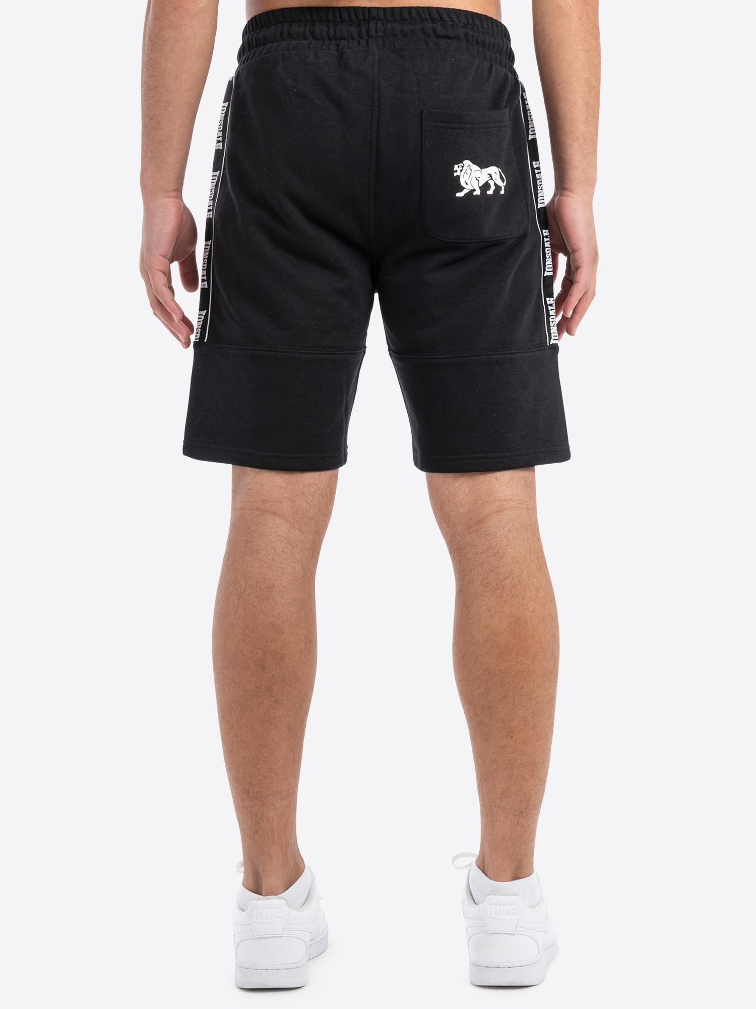 Lonsdale London SCARVELL Hombre Pantalones Cortos Negro 60% algodón, 40% poliéster