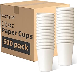 Sponsored Ad - [12 Oz 500 Pack] Paper Coffee Cups, Disposable Paper Cups, Hot Cups, Improved 12 oz Cup Body(white)