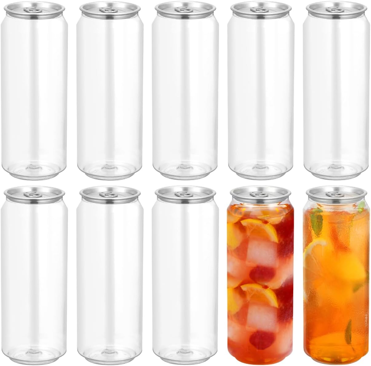 Gatuida 10pcs 16.9oz Empty Plastic Juice Bottles with Caps, Clear PET Beverage Containers for Juicing Drinking Beverage Smoothie Fridge, Leakproof Disposable Drink Bottles