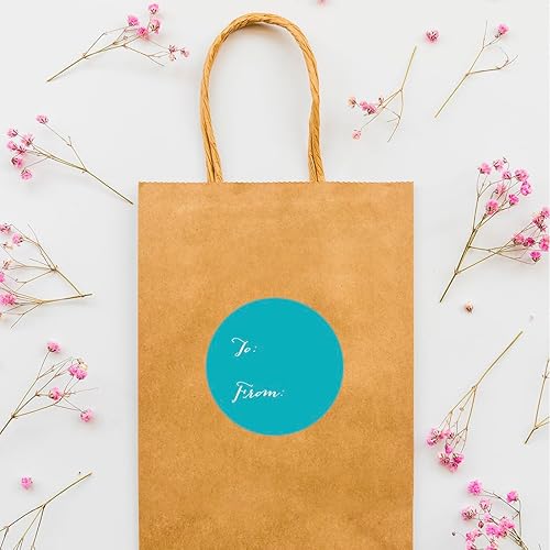 Miniatura 2 de Andaz Press Etiquetas de regalo circulares, estilo caprichoso, haciadesde, aguamarina, paquete de 40