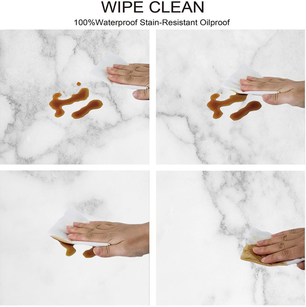 Marble Oval Elastic Fitted Tablecloth, Marble Texture Background, for Kitchen Dinning Tabletop Decoration Outdoor Picnic, Fits 48" x 72" Table