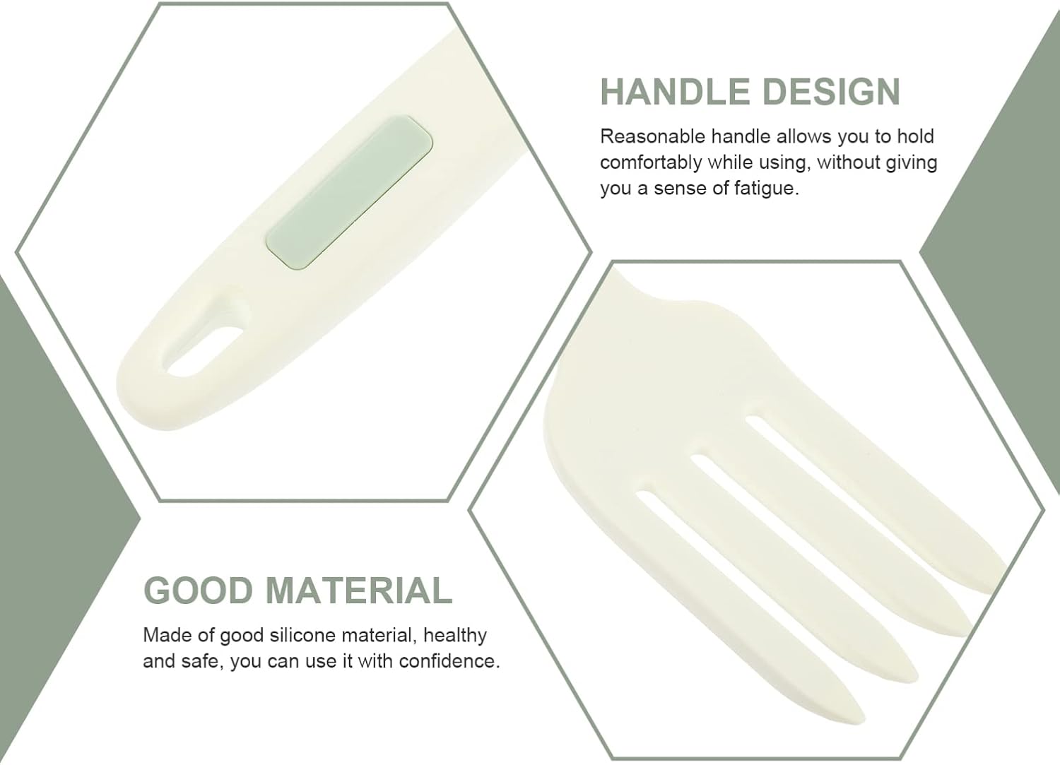 Silicone Kitchen Fork for Stirring Pasta and Salad, Nonstick Grip