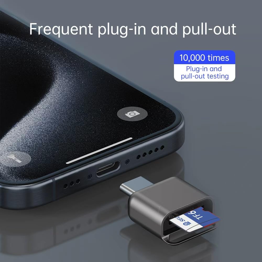Scheda di memoria TF da 64 GB con adattatore di tipo C, classe 10, ad alta velocità, lettura/scrittura 24/7, registrazione video 24/7, per videocamera di sicurezza, smartphone, tablet (64 GB +