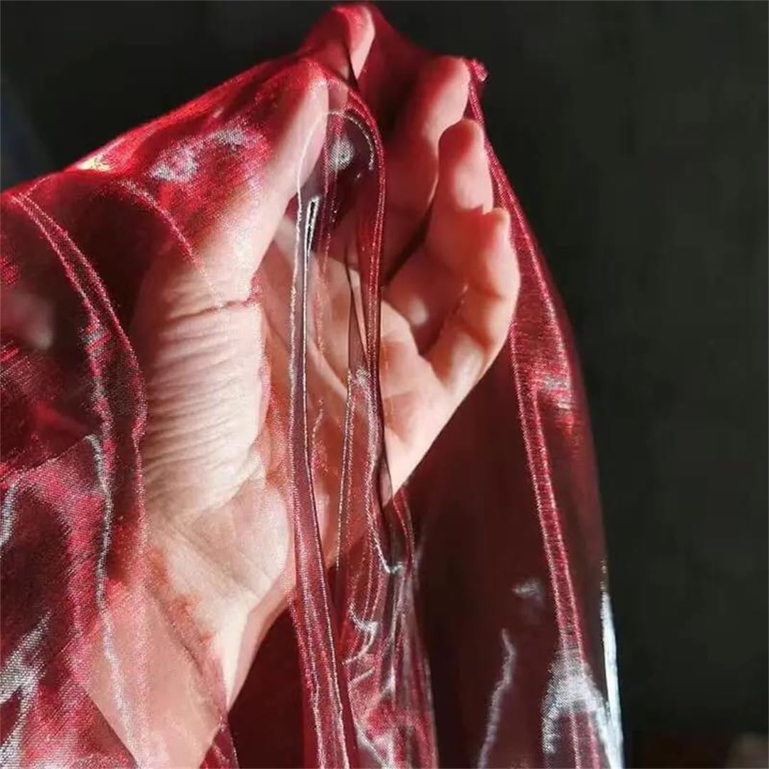 Tela de tul suave, Tela De Tul Organza Degradada for Vestidos Novia, Costura Multicolor, 100cm X 150cm(Black Wine Red)
