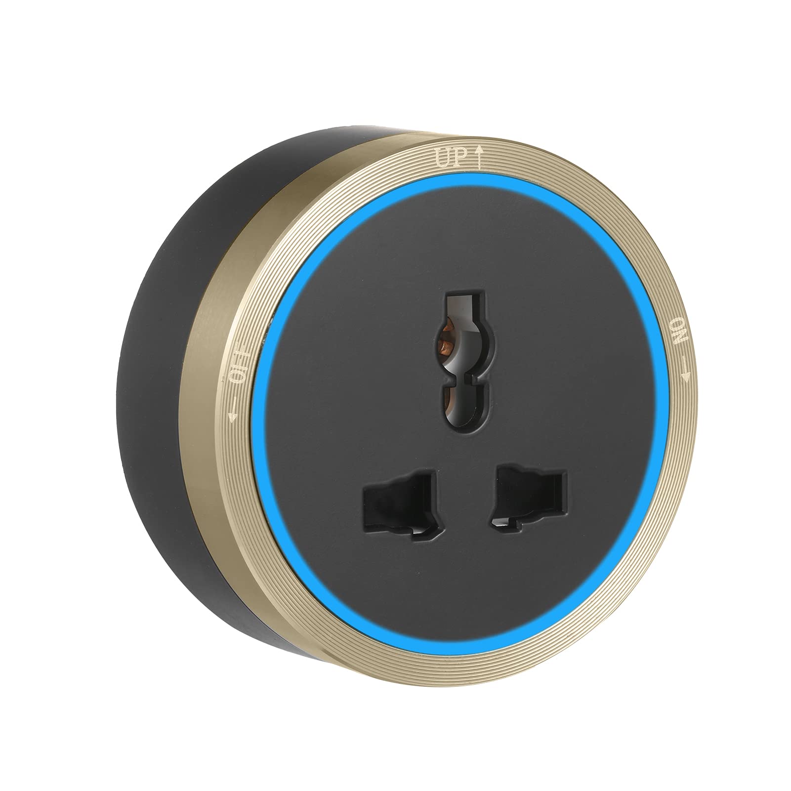 ubervia extension cords - universal 3pin track sockets power sockets adapter power track socket outlet versatile electric mobile track socket slidable wall outlet with blue led ring