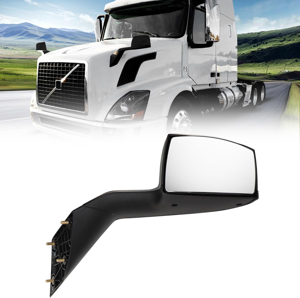 Hood Mirrors Truck Assembly Replacement Volvo Rear View Mirrors Compatible with Volvo VNL 1997-2014 (Painting, Left) Left Painting