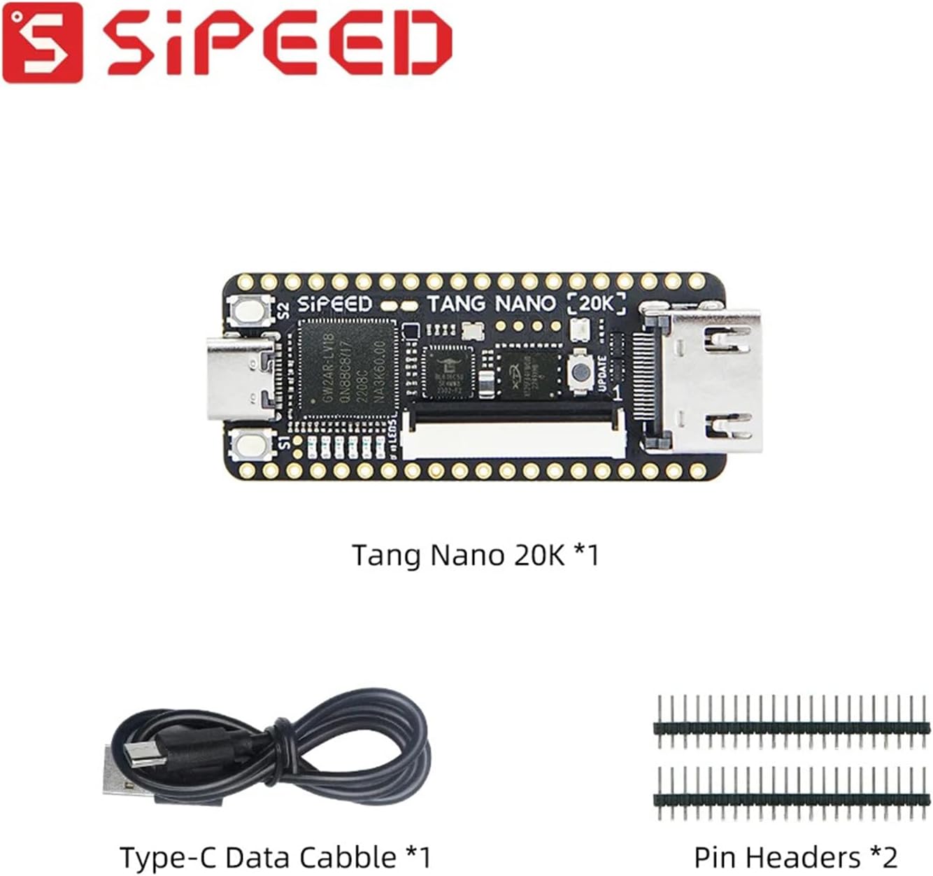 Sipeed Tang Nano 20K FPGA Development Board, Open Source RISCV Linux Retro Game Player with 64Mbits SDRAM 20K LUT4, Single Board Computer Support microSD RGB LCD LED JTAG HDMI Port (Not Welded)