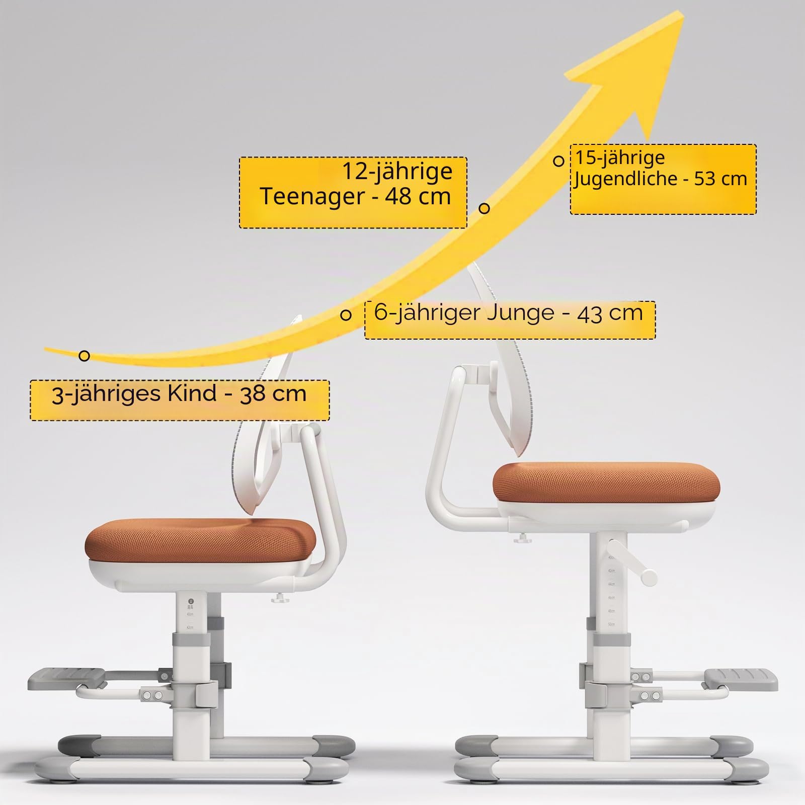Kinder Schreibtischstuhl, höhenverstellbar mit Rückenstütze, ergonomisches Design, Lernstuhl für Kinder zum Lernen, Arbeiten & Essen – Ideal für Kinderzimmer & Schulen von Jungen und Mädchen