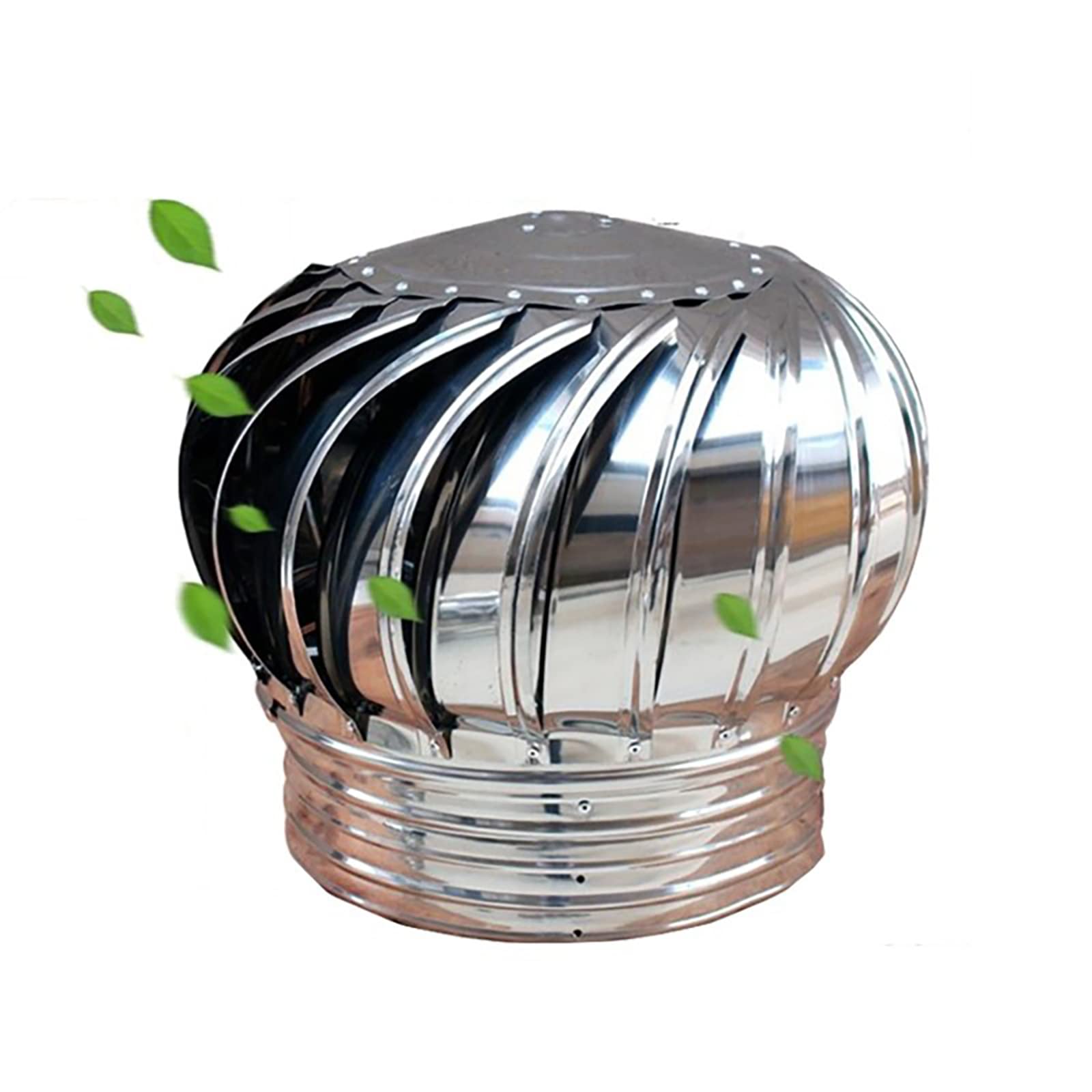 Rotating Chimney Cowl Cap, 304 Stainless Steel Rotating Chimney Cowl Turbine Roof Ventilator Multiple Sizes(110mm/4.3in)
