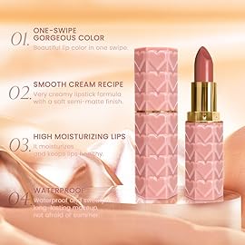 evpct 1Pcs Nude Beige Lipstick, Silky Velvet Matte Lipstick Pack Sets for Women, Long Lasting Smudge Proof Lipstick Lip Stain Makeup Kit matte lipstick 24 hours original N01