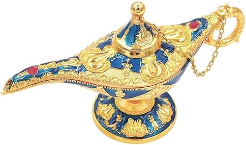 Lámpara vintage de genio mágico de Aladdin, lámpara de disfraz de Noches árabes para fiesta temática de boda, luz de deseos de leyenda para