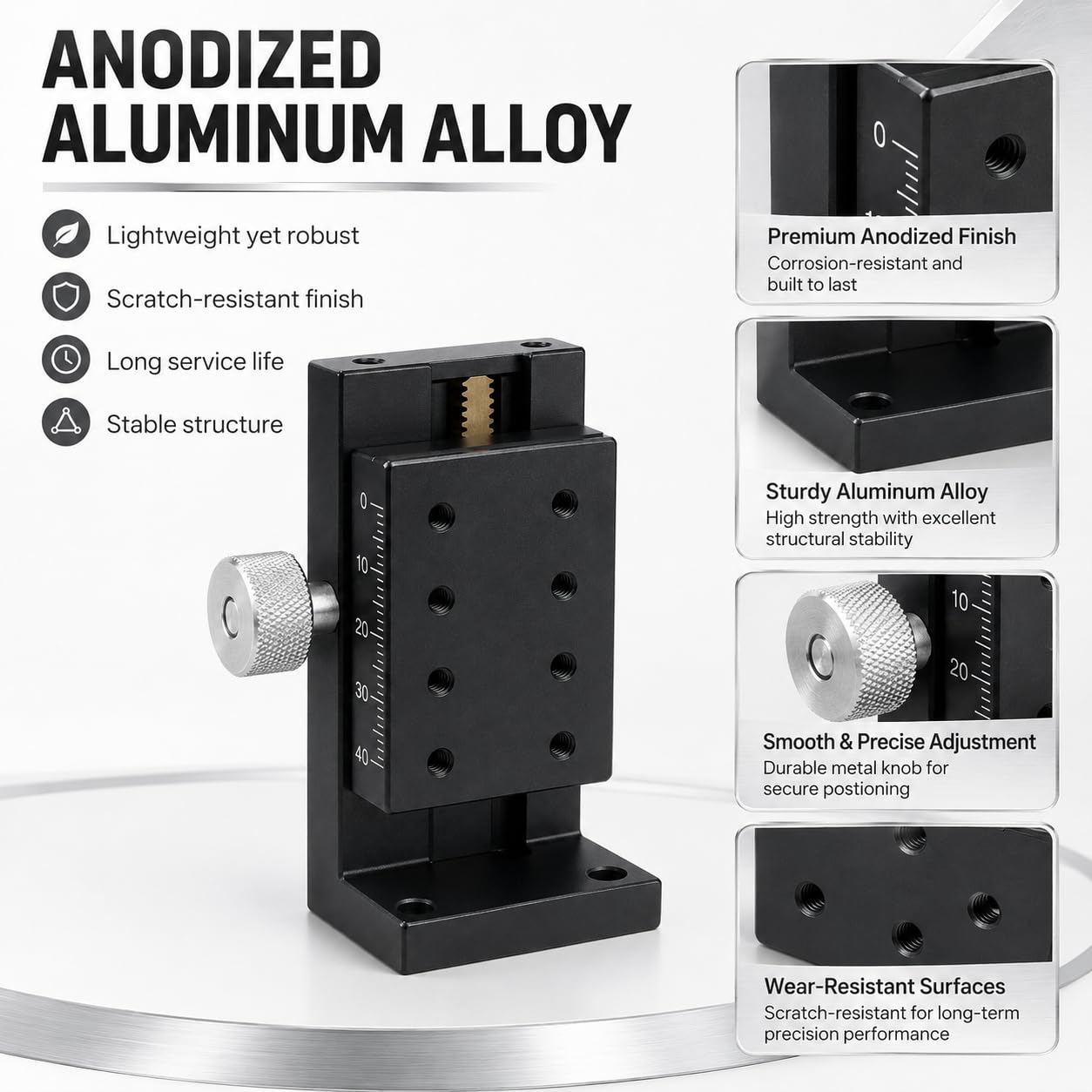 Table coulissante en Alliage d'aluminium SPZ40 60, axe Z, Plate-Forme de réglage Fin, Torsion Manuelle, pour équipement Optique