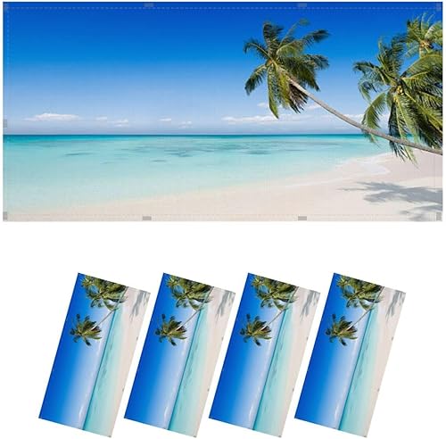 Paquete de 4 cubiertas de luz fluorescente para luz de techo, cubiertas de luz de palmeras de playa tropicales para aula, oficina, hogar, cubierta