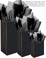 Vista 5 de qiqee Bolsas de regalo negras con papel de seda Multi de varios tamaños 24 piezas Bolsas de regalo de fiesta de cumpleaños para regalos