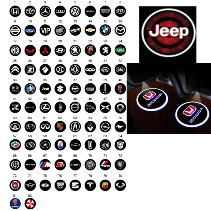 Jeep互換品 専用 2個セット Hd赤外線センサー 配線なしの車の改造ledライト車投影 レーザーロゴライト シャドウライト 車用 ドアライト ドアウェルカムライト 車のドア後付けアンビエントライト カーテシーランプ 並行輸入品 最新アイテム